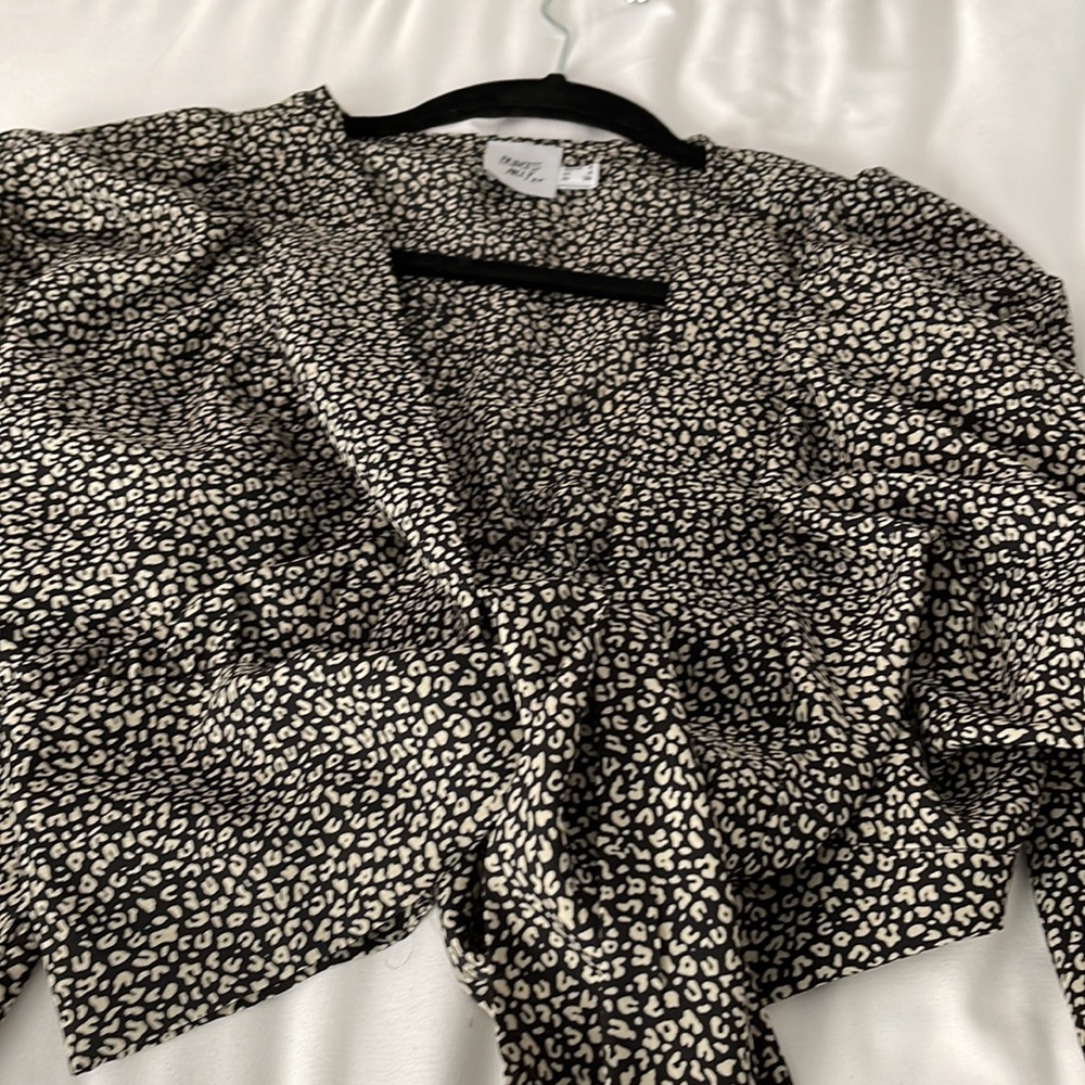 Leopard Print Wrap Top - image 2